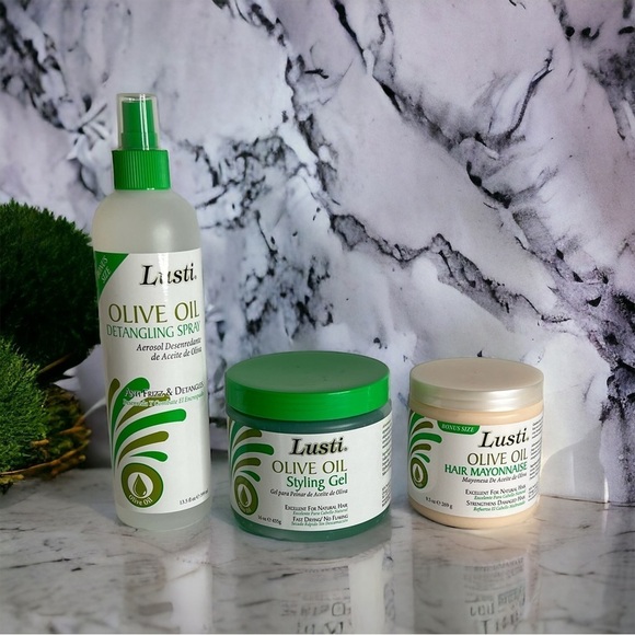 Other - Brand New Bundle Lusti Olive Oil Detangle Spray, Styling Gel, Mayonnaise Hair M